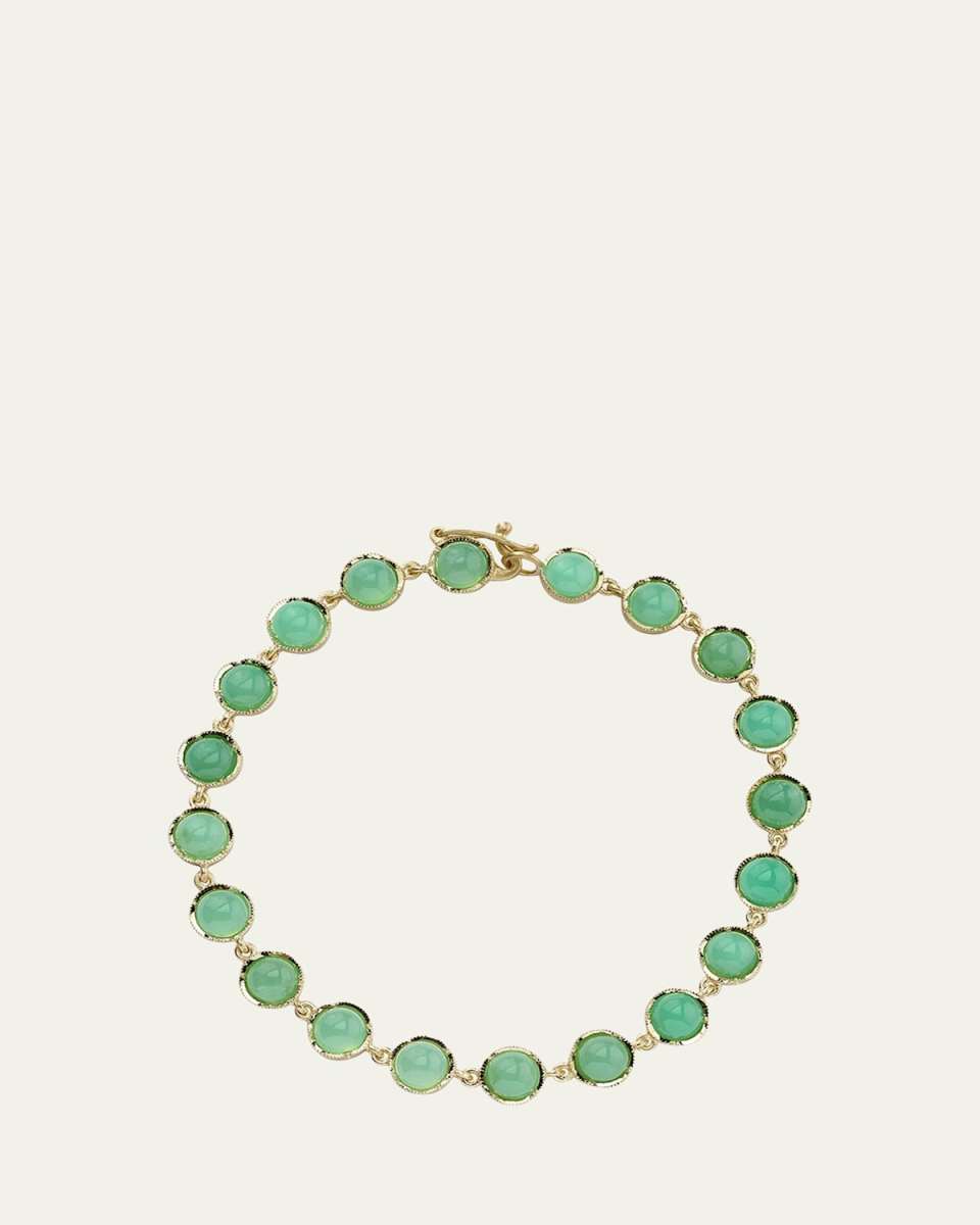 Classic 18K Yellow Gold Chrysoprase Cabochon Bracelet